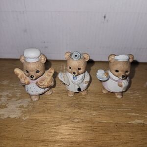 Charming Bear Figurine Set - Brown and Cream